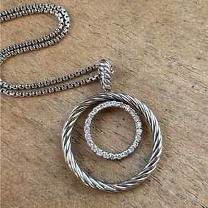 David Yurman Diamond Mobile Circle Necklace